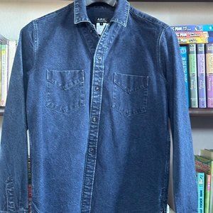 A.P.C. rue Madame Paris Blue Denim Shirt Jacket Size S